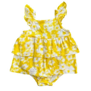 Tucker + Tate Yellow Floral Ruffle Romper 12M 18M